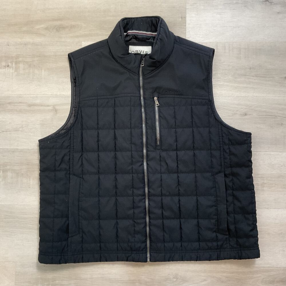 Orvis Classic Collection Embroidered Logo Full Zip Quilted Vest Black XXL